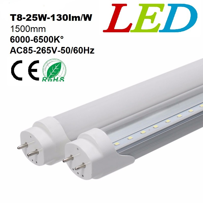 Lampesonline Tube néon LED avec Capteur 150CM - 25W - 6000K - 3500 Lumen